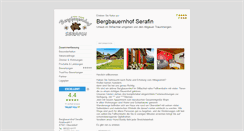 Desktop Screenshot of bergbauernhof-serafin.tramino.de